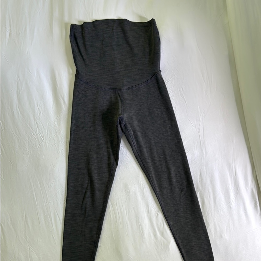 Beyond Yoga Heather Rib High Waisted Gray Maternity Leggings Small